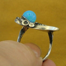 Load image into Gallery viewer, Hadar Designers 925 Sterling Silver Blue Opal Ring size 6.5, 7 Handmade (H) SALE