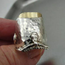 Load image into Gallery viewer, Hadar Designers 925 Silver 9k Yellow Gold Ring size 8,8.5 Handmade (H) SALE