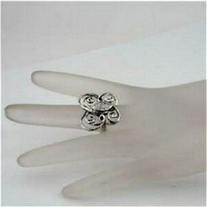 Hadar Designers 925 Sterling Silver Butterfly Zircon Ring 6.5, 7 Handmade ()SALE