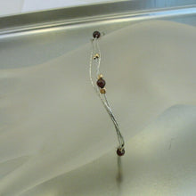 Load image into Gallery viewer, Hadar Designers 14K Gold Fil 925 Sterling Silver Garnet Fine Bracelet (L) SALE