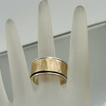 Load image into Gallery viewer, Hadar Designers Swivel 9k Gold 925 Silver Ring 5.5, 6.5,7,8,9 Handmade (I r158)y