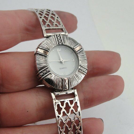 Hadar Designers 925 Sterling Silver Bracelet Watch Filigree Artistic Handmade ( 