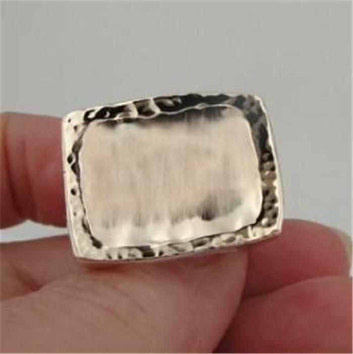 Hadar Designers Handmade 9k Yellow Gold Sterling Silver Ring 7,8,9,10 (I R221)