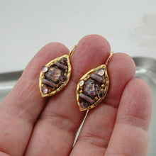 Load image into Gallery viewer, Hadar Designers Handmade Fashion 24k Gold Plated Moreno glass Earrings (as