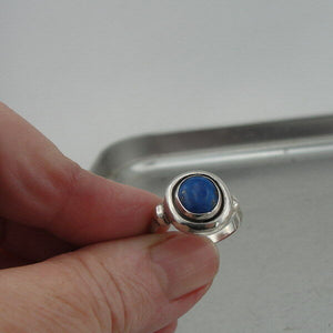Hadar Designer Oval Blue Lapis Ring size 6, 6.5 Handmade Sterling Silver(H) SALE