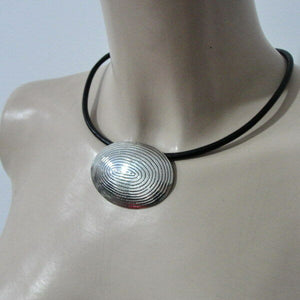 Hadar Designers Handmade Sophisticated Leather 925 Sterling Silver Pendant (H)y