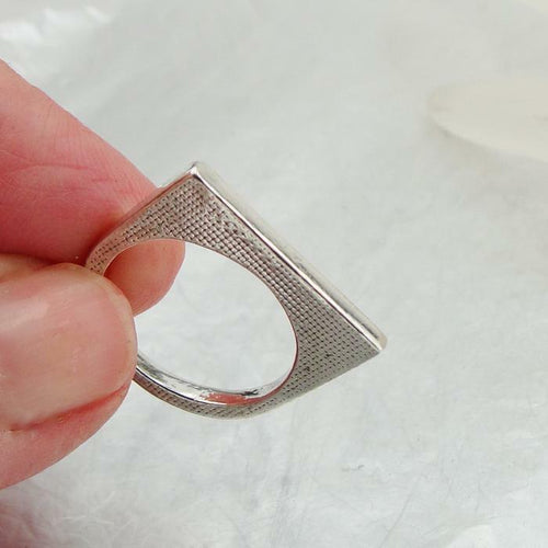 Hadar Designers Handmade Modern Art Sterling Silver Ring size 6.5 and 7 (H) SALE