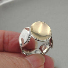 Load image into Gallery viewer, Hadar Designers Handmade 9k Yellow Gold 925 Sterling Silver Ring 7.5, 8 (H) SALE