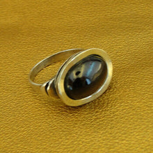 Load image into Gallery viewer, Hadar Designers Garnet Ring Handmade 9k Yellow Gold 925 Silver sz 6,7,8,9 (MS)7y