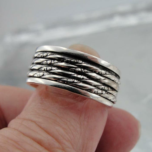 Hadar Designers Handmade 925 Sterling Silver Swivel Ring size 8.5, 9 (sp) SALE