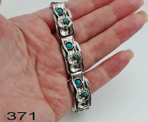 Hadar Designers Handmade 925 Sterling Silver Turquoise Bracelet (H 371) SALE