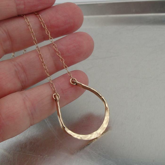 Hadar Designers Horseshoe Pendant Handmade 14k Yellow Gold Fil (V) a Great Gift