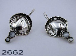 Hadar Designers Moonstone EarringsHandmade 925 Sterling Silver Handmade (H 2662)