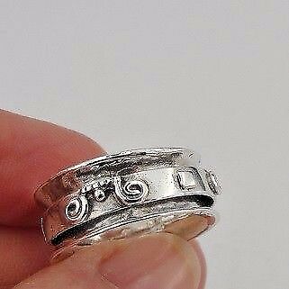 Hadar Designers Handmade Spinner Swivel Sterling Silver Ring sz 6.5, 7 (H) SALE