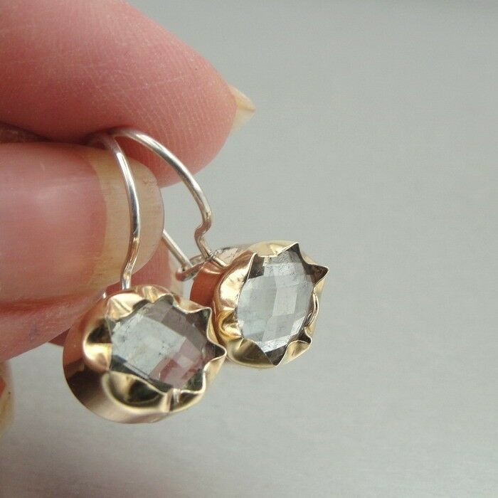 Hadar Designers WILD 9k Gold 925 Silver Green Amethyst Earrings (I e) SALE