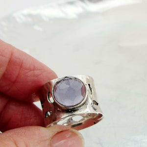 Hadar Designers Lavender Amethyst CZ Ring 6.5,7 Handmade 925 Sterling Silver (hY