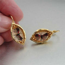 Load image into Gallery viewer, Hadar Designers NEW Handmade Artist High Fashion Gold Pl Butterfly Earrings (as