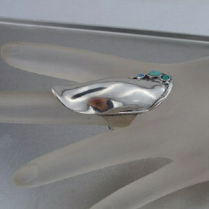 Hadar Designers Handmade 925 Sterling Silver Blue Opal Ring size 7,8,9,10(H 105y