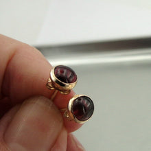 Load image into Gallery viewer, Hadar Designer Handmade 14k Yellow Gold Fil 7mm Red Garnet Stud Earrings (v