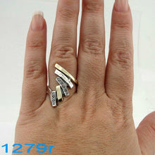 Load image into Gallery viewer, Hadar Designers 9k Yellow Gold 925 Silver Zircon Ring size 7,8,9,10 Handmade (Ms