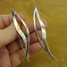 Load image into Gallery viewer, Hadar Designers Long Artistic 925 Sterling Silver Earrings Handmade (s) y