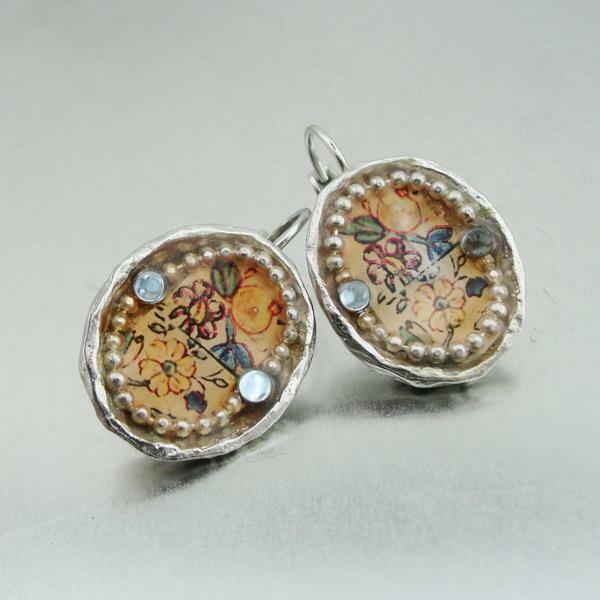 Hadar Designers NEW Handmade High Fashion Silver Pl Colored Earrings (as)