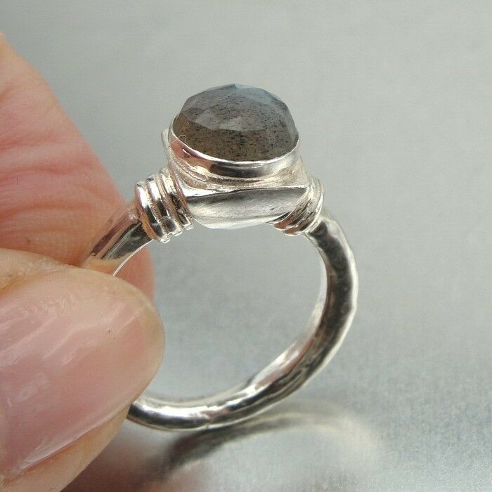 Hadar Designers Handmade 925 Silver Labradorite Ring sz 5.5,6,6.5 (I r104s) SALE