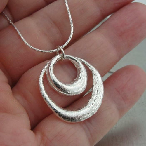 Hadar Designers 925 Sterling Silver Pendant Organic Modern Brushed () SALE