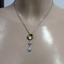 Load image into Gallery viewer, Hadar Designers 9k Yellow Gold White Zircon Pendant Handmade Sterling Silver (sY