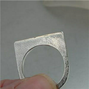 Hadar Designers 925 Silver 9k Rose Gold Ring size 6.5 Minimalist Art (H) SALE