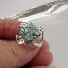 Load image into Gallery viewer, Hadar Designers Handmade Sterling Silver Antique Roman Glass Ring 6,7,8,9, (as 3