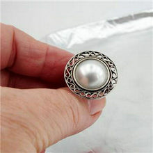 Load image into Gallery viewer, Hadar Designer 925 Sterling Silver MOP Pearl Ring size 7, 7.5 Handmade (SP) SALE