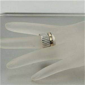 Hadar Designers Swivel 9k Yellow Gold 925 Silver Ring 7,7.5,8,9 Handmade (I r477
