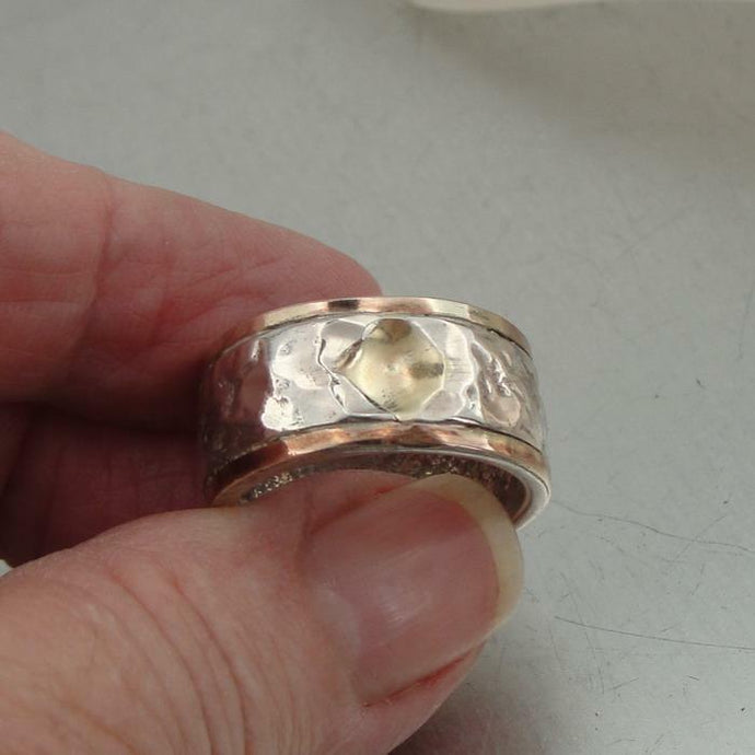 Hadar Designers 9k Gold 925 Sterling Silver Ring sz 7, 7.5 NEW 