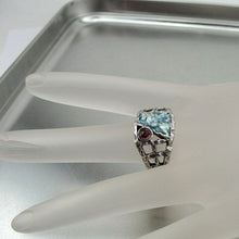 Load image into Gallery viewer, Hadar Designers Rustic Handmade 925 Silver Roman Glass Garnet Ring 6,7,8,9 (as)
