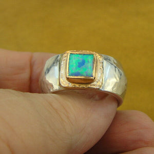 Hadar Designers 9k Rose Gold Opal Ring 925 Silver 6,7,8,9,10 Handmade (I r80)y