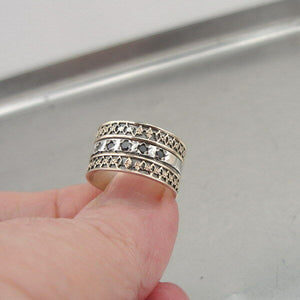 Hadar Designers 9k Yellow Gold 925 Silver garnet Ring 5,6,7,8,9 Handmade (I r254