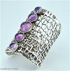 Hadar Designers 925 Silver Amethyst Ring Size 6,7,8,9,10 Handmade (H 1142) Gift