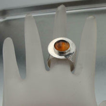 Load image into Gallery viewer, Hadar Designers Handmade 925 Sterling Silver Baltic Amber Ring size 6.5,7,7.5 (H