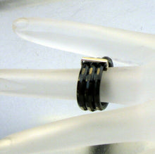 Load image into Gallery viewer, Hadar Designers 9k yellow Gold Black Ceramic Triple Ring size 6.5 (I r886) SALE
