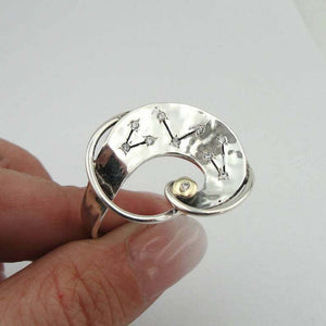 Hadar Designers 9k Yellow Gold 925 Silver zircon Ring 7,8,8.5,9,9.5 Handmade(MSy