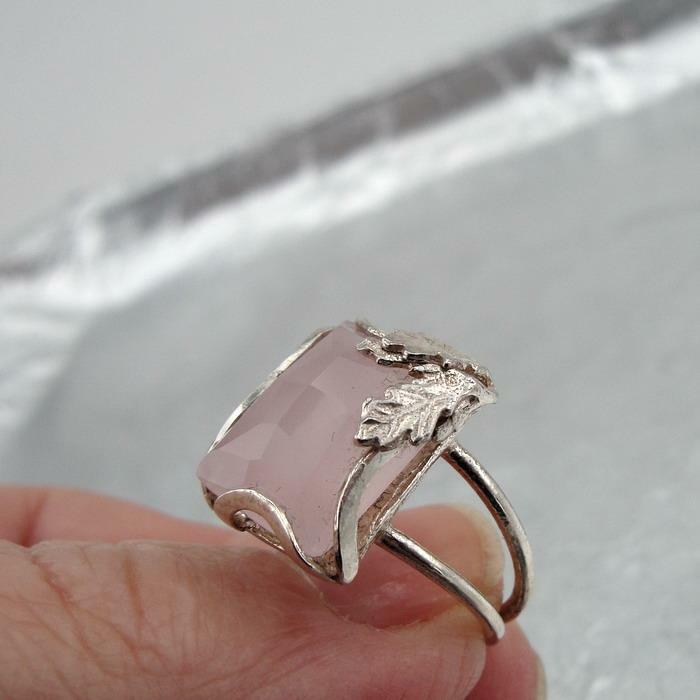 Hadar Designers Rose Quartz Ring size 6, 6.5 Charming 925 Sterling Silver (sp) Y