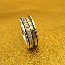 Load image into Gallery viewer, Hadar Designers Swivel 9k Rose Gold 925 Silver Zircon Ring 6.5,7,8,9 (I r784) Y