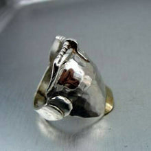 Load image into Gallery viewer, Hadar Designers 925 Silver 9k Yellow Gold Ring size 8,8.5 Handmade (H) SALE