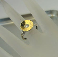 Load image into Gallery viewer, Hadar Designers 9k Yellow Gold 925 Silver White Zircon Ring 6,7,8,9 Handmade ()y