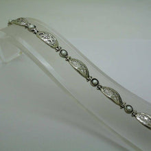 Load image into Gallery viewer, Hadar Designers 925 Sterling Silver Pearl Bracelet Charming Handmade Filigree (S