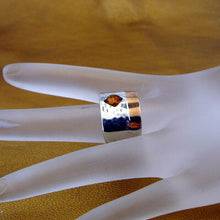 Load image into Gallery viewer, Hadar Designers 9k Rose Gold 925 Silver Baltic Amber Ring sz 7.5,8 Handmade (DKy