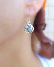 Load image into Gallery viewer, Hadar Designers Israel Jodaica Jewish &quot;Chai&quot; 925 Silver Roman Glass Earrings (as