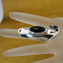 Load image into Gallery viewer, Hadar Designers Handmade 925 Sterling Silver Black Onyx Ring sz 7,8,9,10 (H 174