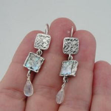 Load image into Gallery viewer, Hadar Designers Handmade Art Roman Glass Sterling Silver Opalit Earrings (as 376